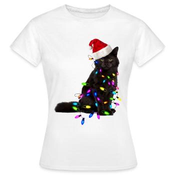 Weihnachten Katze - Frauen T-Shirt - Weiß - Vorne - AI Model Female 172 dark (172cm)