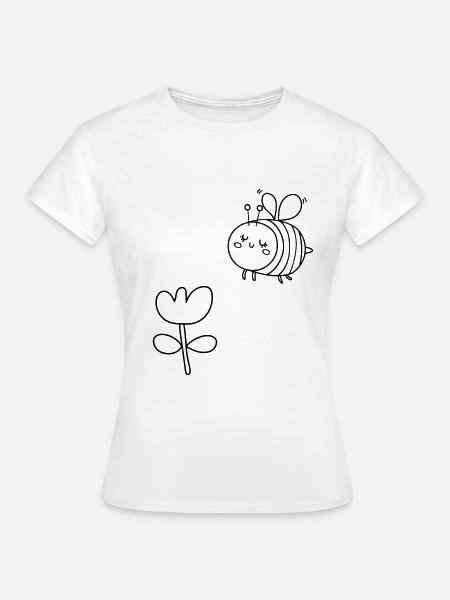 Camiseta para niños Colorear Abeja Diseño Pintura Decoración - Camiseta mujer - blanco