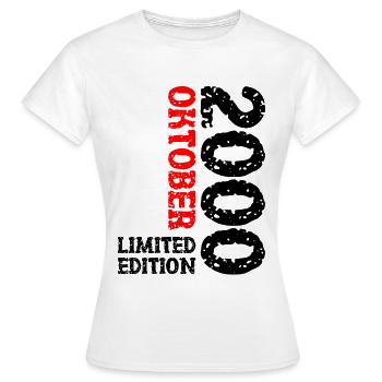 2000 Oktober Limited Edition 23. Geburtstag Deko - Frauen T-Shirt - Weiß - Vorne - AI Model Female 172 dark (172cm)