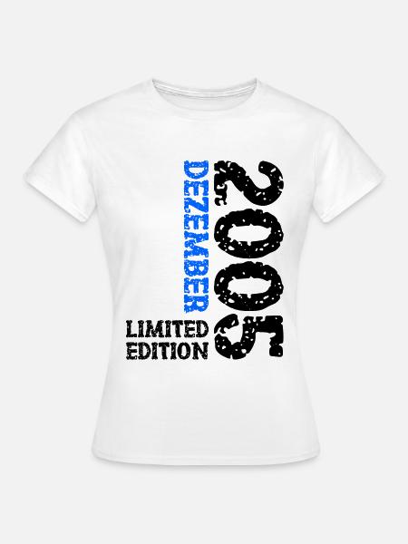 2005 December Limited Edition 18e Verjaardag Decoratie - Vrouwen T-shirt - wit
