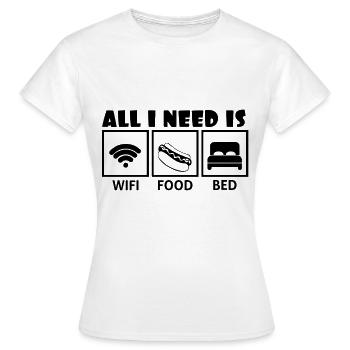 Wifi Food Bed - Women's T-Shirt - white - Front - AI Model Female 172 dark (172cm)