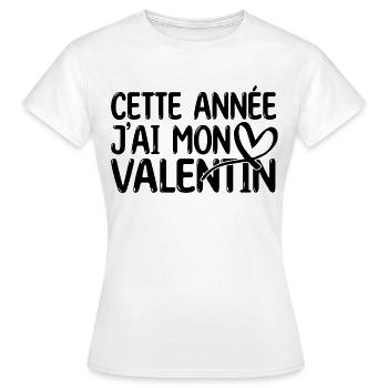 Copain Magnifique Humour Couple mon copain d'amour - T-shirt Femme - blanc - Devant - AI Model Female 172 dark (172cm)