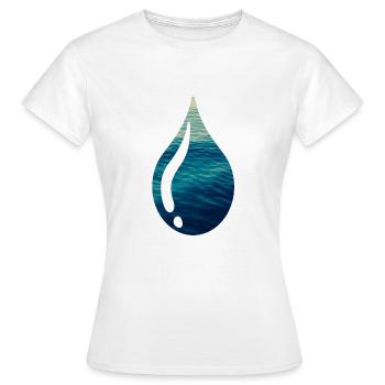 Gouttes d’eau - T-shirt Femme - blanc - Devant - AI Model Female 172 dark (172cm)