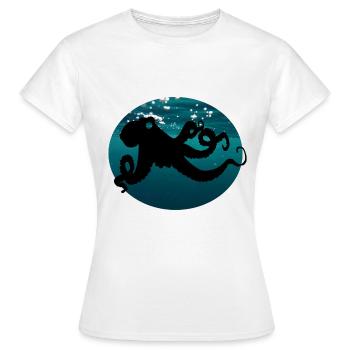 Pieuvre tentacule - T-shirt Femme - blanc - Devant - AI Model Female 172 dark (172cm)