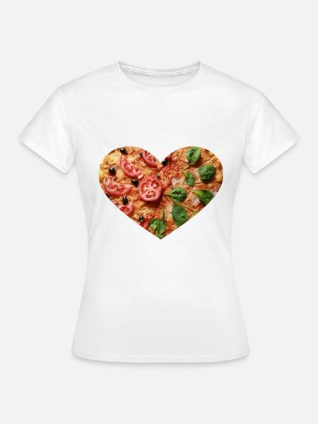 Pizza Herz - Frauen T-Shirt - Weiß