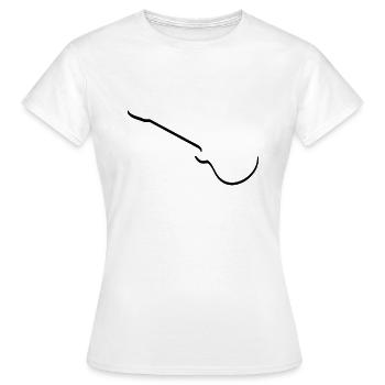 E Gitarre - Frauen T-Shirt - Weiß - Vorne - AI Model Female 172 dark (172cm)