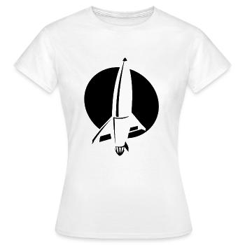 RAKETE - Frauen T-Shirt - Weiß - Vorne - AI Model Female 172 dark (172cm)