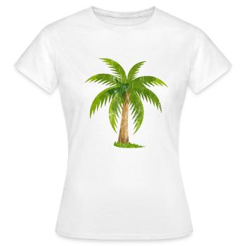 Palm distressed look - Women's T-Shirt - white - Front - AI Model Female 172 dark (172cm)