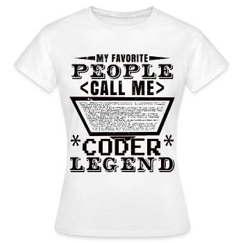 Coder Legend - Women's T-Shirt - white - Front - AI Model Female 172 dark (172cm)