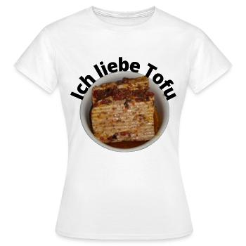 Ich liebe Tofu - Frauen T-Shirt - Weiß - Vorne - AI Model Female 172 dark (172cm)