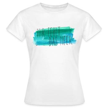 Mir fehlt das Meer. - Frauen T-Shirt - Weiß - Vorne - AI Model Female 172 dark (172cm)