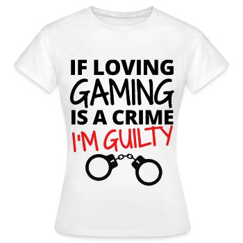 Si aimer le jeu est un crime. Je suis coupable. - T-shirt Femme - blanc - Devant - AI Model Female 172 dark (172cm)