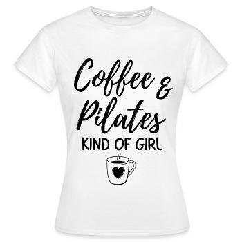 Café & pilates genre de fille - T-shirt Femme - blanc - Devant - AI Model Female 172 dark (172cm)