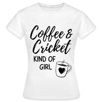 Café & cricket genre de fille. - T-shirt Femme - blanc - Devant - AI Model Female 172 dark (172cm)