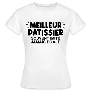 Patissier | Je suis le meilleur Patissier - T-shirt Femme - blanc - Devant - AI Model Female 172 dark (172cm)
