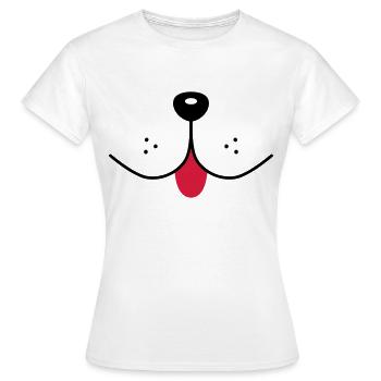 Chien visage drôle chien museau chiens nez bouche - T-shirt Femme - blanc - Devant - AI Model Female 172 dark (172cm)