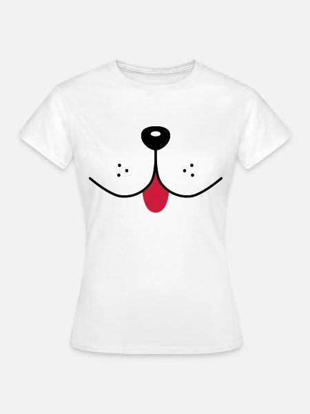 Hundegesicht Lustige Hundeschnauze Hunde Nase Mund - Frauen T-Shirt - Weiß