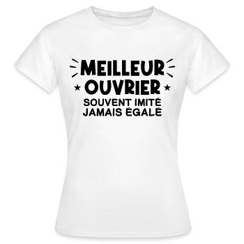 Ouvrier | Je suis le meilleur Ouvrier !! - T-shirt Femme - blanc - Devant - AI Model Female 172 dark (172cm)