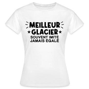 Glacier | Meilleur Glacier du monde - T-shirt Femme - blanc - Devant - AI Model Female 172 dark (172cm)