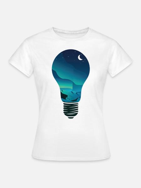 Glühbirne Aurora Borealis Nordlichter Alaska - Frauen T-Shirt - Weiß