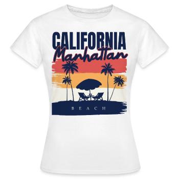 Manhattan Beach Californie Vacances Ocean Palm - T-shirt Femme - blanc - Devant - AI Model Female 172 dark (172cm)