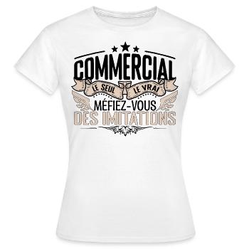 Commercial cadeau Commercial le vrai Commercial - T-shirt Femme - blanc - Devant - AI Model Female 172 dark (172cm)