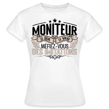 Moniteur cadeau Moniteur le vrai Moniteur - T-shirt Femme - blanc - Devant - AI Model Female 172 dark (172cm)