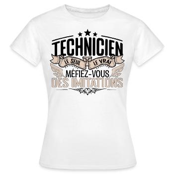 Technicien cadeau Technicien le vrai Technicien - T-shirt Femme - blanc - Devant - AI Model Female 172 dark (172cm)