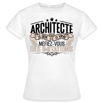 Architecte cadeau Architecte le vrai Architecte - T-shirt Femme - blanc - Devant - AI Model Female 172 dark (172cm)