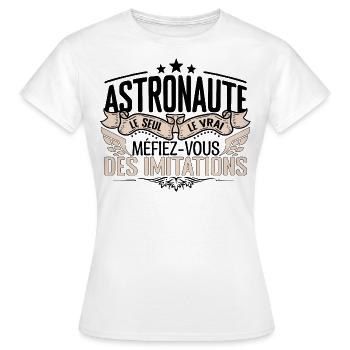 Astronaute cadeau Astronaute le vrai Astronaute - T-shirt Femme - blanc - Devant - AI Model Female 172 dark (172cm)