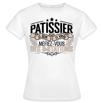 Pâtissier cadeau Pâtissier le vrai Pâtissier - T-shirt Femme - blanc - Devant - AI Model Female 172 dark (172cm)