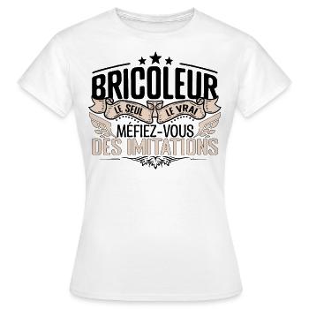 Bricoleur cadeau Bricoleur le vrai Bricoleur - T-shirt Femme - blanc - Devant - AI Model Female 172 dark (172cm)