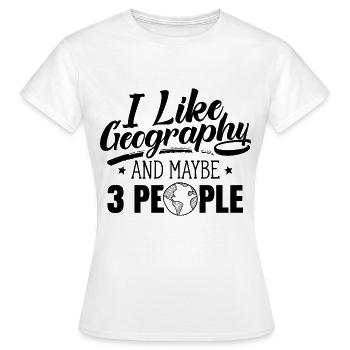 J’aime Géographie Et 3 personnes Géographie Géographe - T-shirt Femme - blanc - Devant - AI Model Female 172 dark (172cm)