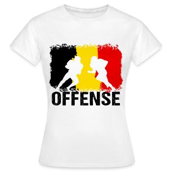 Football américain Belgique Offensive - T-shirt Femme - blanc - Devant - AI Model Female 172 dark (172cm)