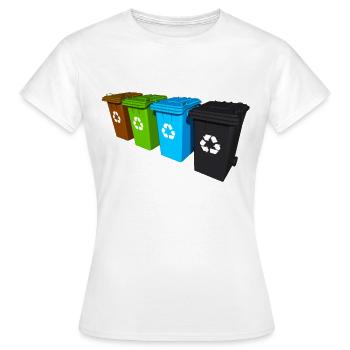 Recyclage des déchets de séparation Gestion des déchets Muellone - T-shirt Femme - blanc - Devant - AI Model Female 172 dark (172cm)
