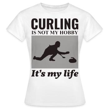 Curling Kehrfächer Winter Eissport Curler Lustig - Frauen T-Shirt - Weiß - Vorne - AI Model Female 172 dark (172cm)