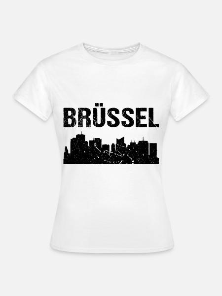Brüssel Skyline - Frauen T-Shirt - Weiß