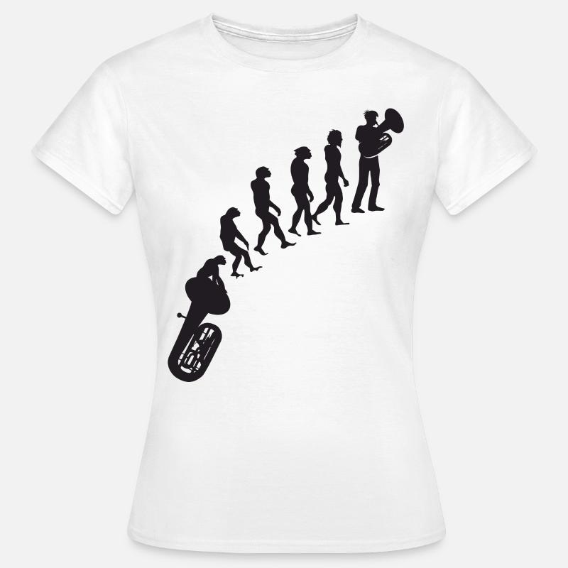 Tuba Player Tuba Evolution - T-shirt Femme - blanc