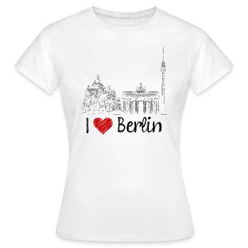 I love Berlin - Women's T-Shirt - white - Front - AI Model Female 172 dark (172cm)