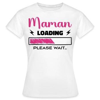 Mama lädt Bitte warten... - Frauen T-Shirt - Weiß - Vorne - AI Model Female 172 dark (172cm)