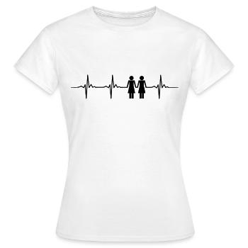 Women love heartbeat homosexual marriage homosexuality - Women's T-Shirt - white - Front - AI Model Female 172 dark (172cm)