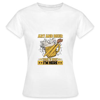 Artiste Peintre Art graphique & Bière Je suis ici Art - T-shirt Femme - blanc - Devant - AI Model Female 172 dark (172cm)