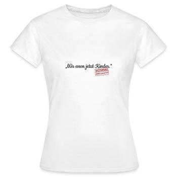 Wir essen jetzt Opa Satzzeichen Leben retten Komma - Frauen T-Shirt - Weiß - Vorne - AI Model Female 172 dark (172cm)