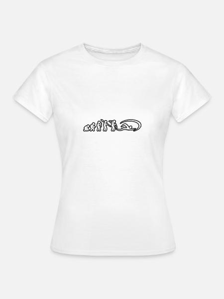 Evolution Swimmer White Grunge - Frauen T-Shirt - Weiß