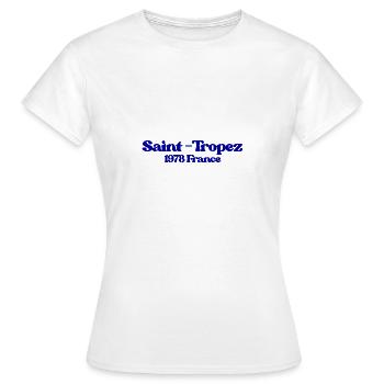 Saint Tropez - France - Côte d’Azur 1978 - T-shirt Femme - blanc - Devant - AI Model Female 172 dark (172cm)