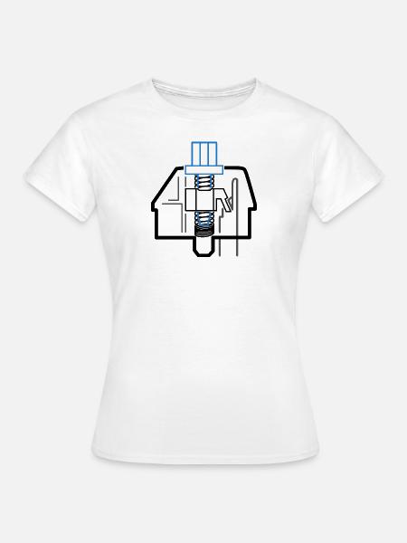 Clicky Blue Switch - Black - Frauen T-Shirt - Weiß