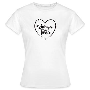 Schwieger-Tochter Geburtstag Herz Schwiegertochter - Frauen T-Shirt - Weiß - Vorne - AI Model Female 172 dark (172cm)