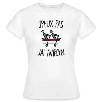 J'peux pas j'ai aviron - T-shirt Femme - blanc - Devant - AI Model Female 172 dark (172cm)