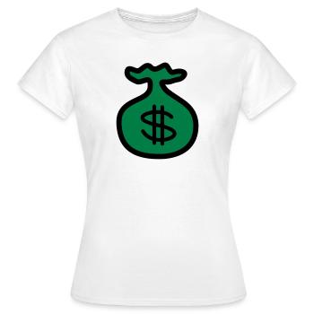 Dollar Argent Banque - T-shirt Femme - blanc - Devant - AI Model Female 172 dark (172cm)