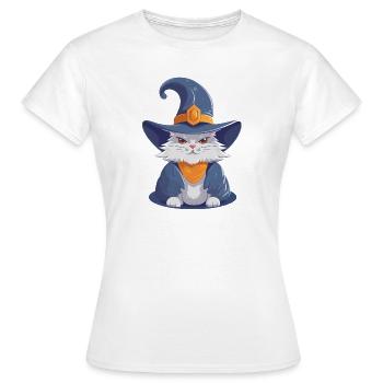 wizard cat - Frauen T-Shirt - Weiß - Vorne - AI Model Female 172 dark (172cm)